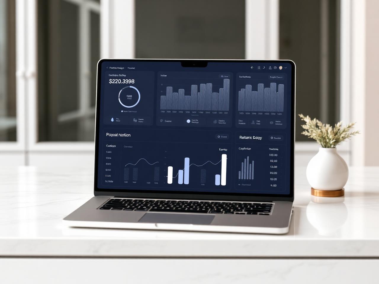 Dashboard financeiro moderno com gráficos de faturamento