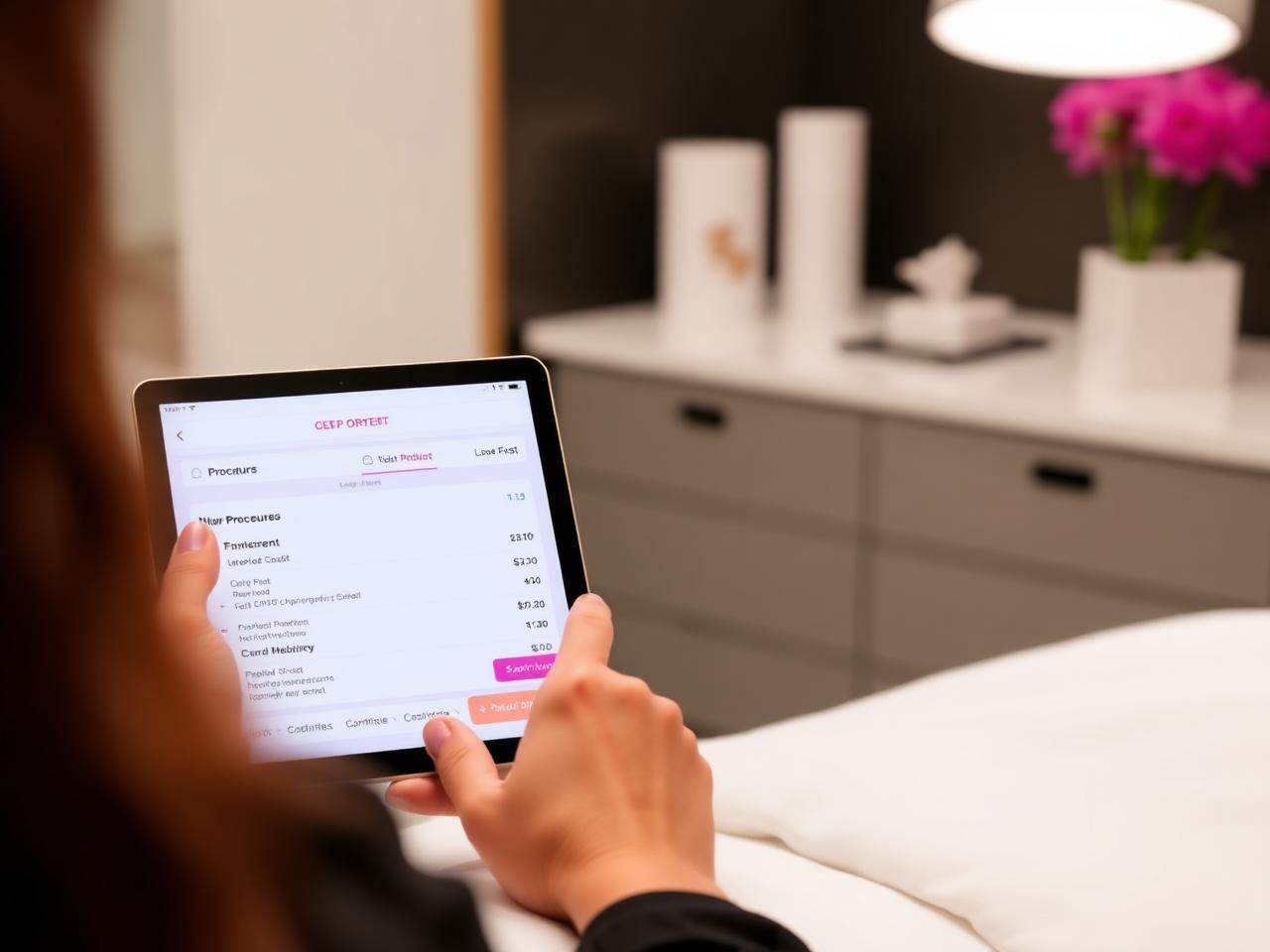 Comanda digital aberta em tablet durante atendimento